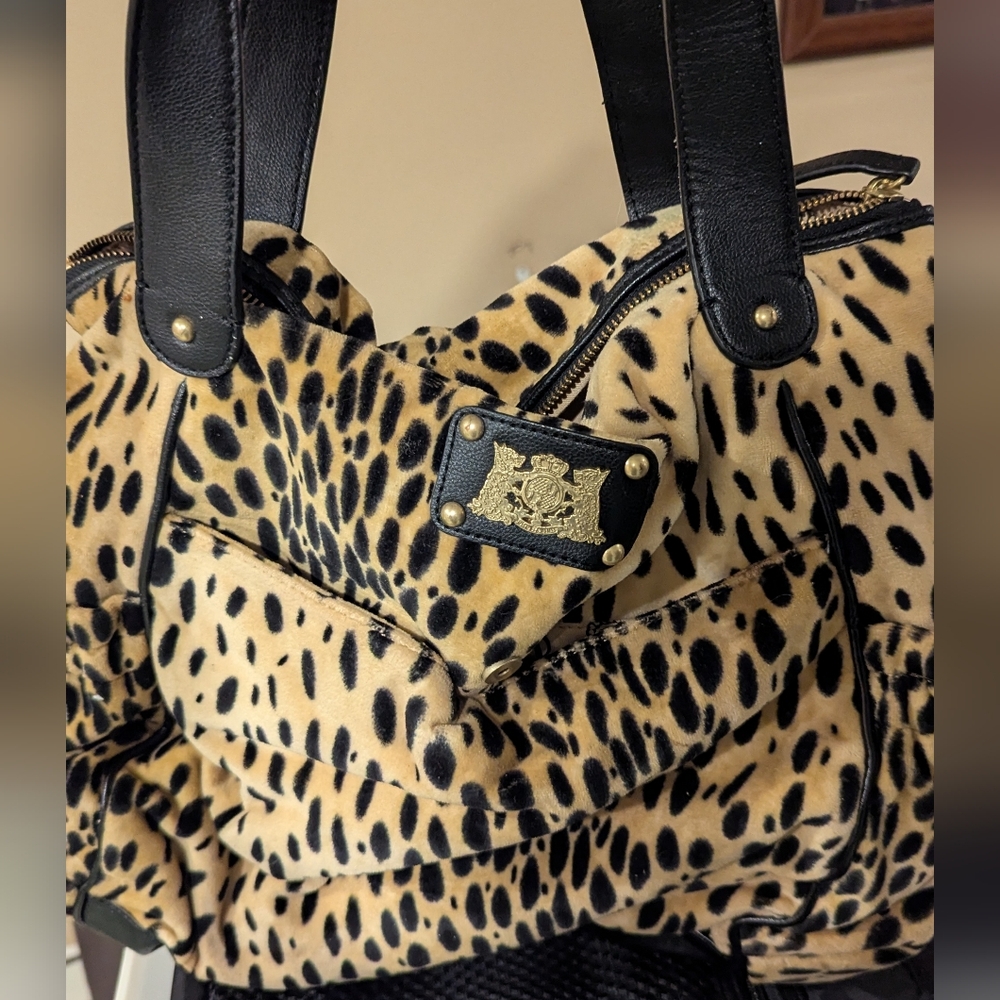 Juicy Couture Leopard Print Tote with Black Trim